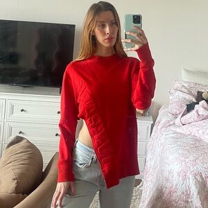 IVY PARK Red Asymmetrical Cutout Sweatshirt
